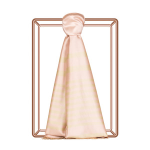 Powder Meridian Striped Silk Scarf - Thumbnail