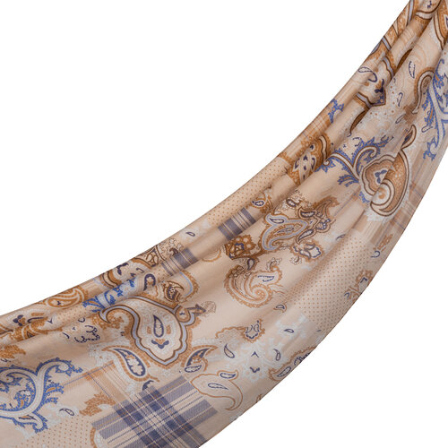 Powder Patchwork Print Tencel Scarf