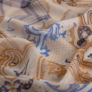 Powder Patchwork Print Tencel Scarf - Thumbnail