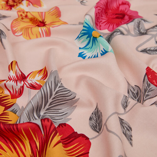 Powder Petunia Print Silk Scarf