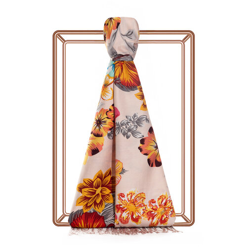 Powder Petunia Print Silk Scarf