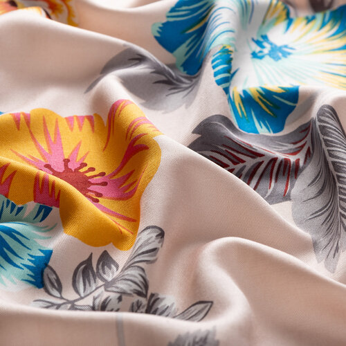 Powder Petunia Print Silk Scarf
