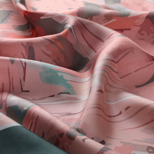 Powder Pink Abstract Monogram Twill Silk Scarf