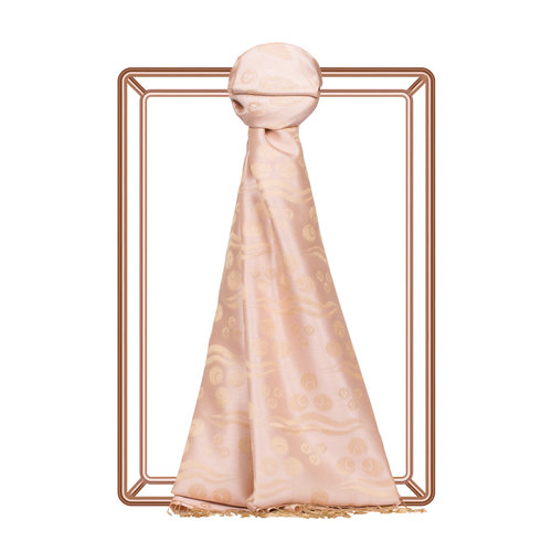 Powder Pink Cintemani Jacquard Silk Scarf