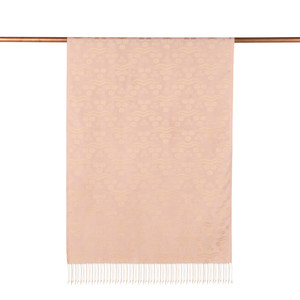 Powder Pink Cintemani Jacquard Silk Scarf - Thumbnail