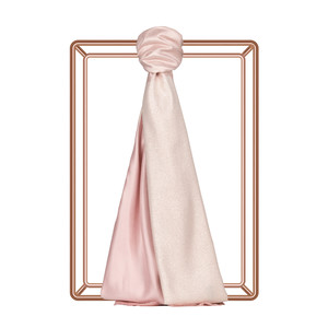 Powder Pink Copper Lady Lurex Silk Scarf - Thumbnail