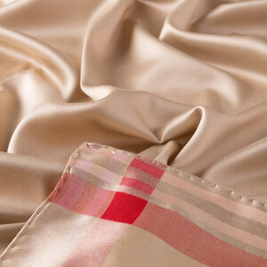 Powder Pink Frame Silk Scarf - Thumbnail