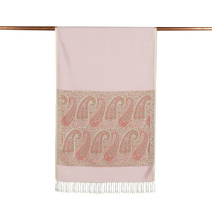 Powder Pink Jacquard Hand Woven Prime Silk Scarf - Thumbnail