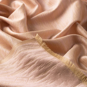 Powder Pink Lurex Silk Scarf - Thumbnail