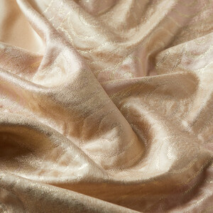 Powder Pink Lurex Spiral Silk Scarf - Thumbnail