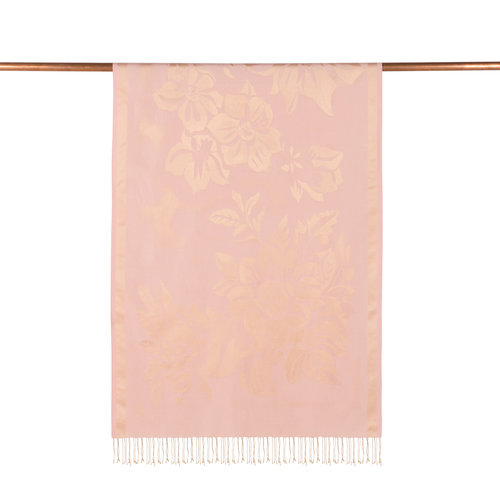 Powder Pink Nev Garden Jacquard Silk Scarf