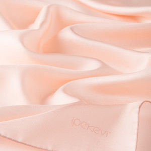 Powder Pink Plain Silk Twill Scarf - Thumbnail