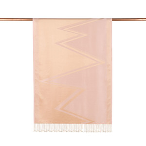 Powder Pink Retro Zigzag Silk Scarf - Thumbnail