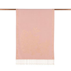 Powder Pink Royal Garden Jacquard Silk Scarf - Thumbnail