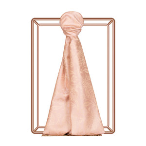 Powder Pink Tulip Jacquard Silk Scarf - Thumbnail