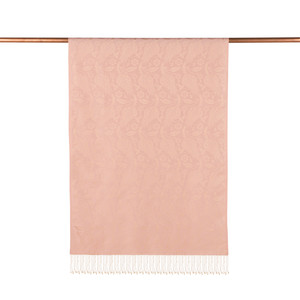 ipekevi - Powder Pink Tulip Jacquard Silk Scarf (1)