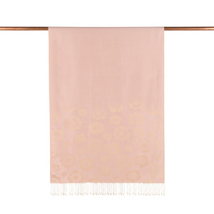 Powder Pink Violet Jacquard Silk Scarf - Thumbnail