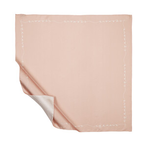 Powder Pink White Signature Silk Twill Scarf - Thumbnail