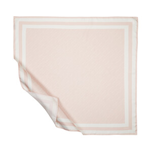 Powder Pink White Signature Silk Twill Scarf - Thumbnail