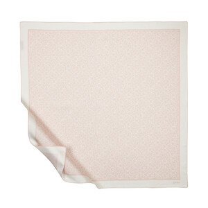 Powder Pink White Typo Monogram Silk Twill Scarf - Thumbnail