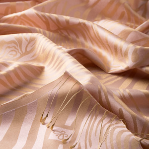 Powder Pink Zebra Jacquard Silk Scarf - Thumbnail