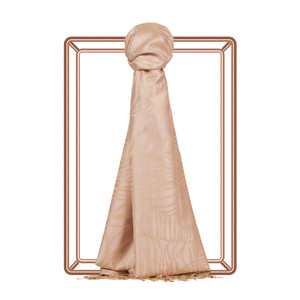 Powder Pink Zebra Jacquard Silk Scarf - Thumbnail