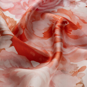 Powder Potbori Print Silk Scarf - Thumbnail