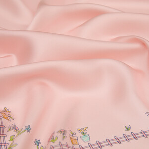 ipekevi - Powder Pretty Garden Twill Silk Scarf (1)