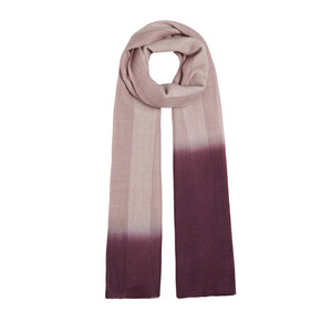 Powder Purple Gradient Block Cord Wool Silk Scarf - Thumbnail