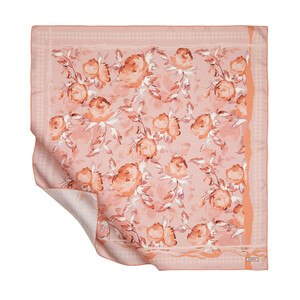 Powder Soulful Blooms Twill Silk Scarf - Thumbnail