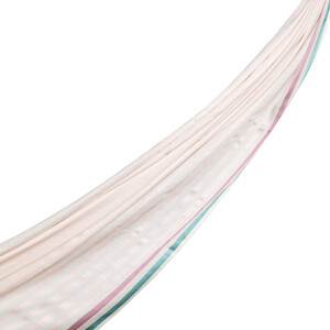 Powder Striped Silk Scarf Shawl - Thumbnail