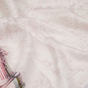 ipekevi - Powder White The Garden of Juliet Twill Silk Scarf (1)