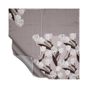 Powder White Tulipa Twill Silk Scarf - Thumbnail