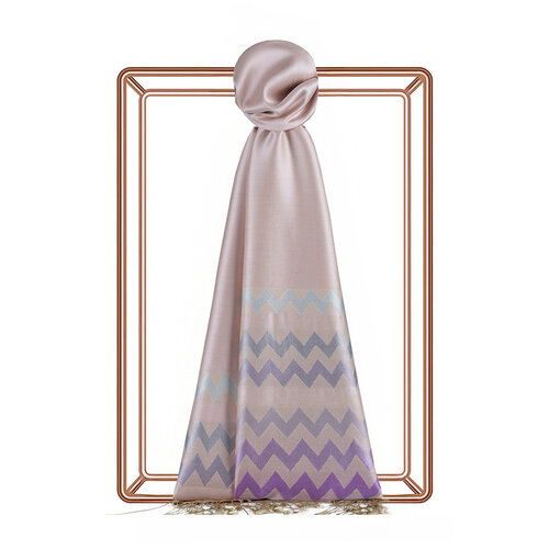Powder Zigzag Silk Scarf