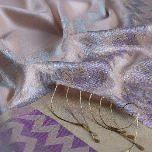 Powder Zigzag Silk Scarf