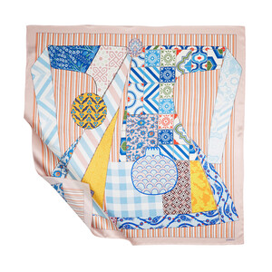 ipekevi - ايشارب حرير ساتان وردي فاتح بطبعة قفطان السلطان