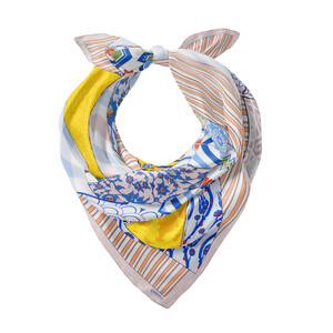 ipekevi - منديل حرير ساتان وردي بطبعة قفطان السلطان (1)