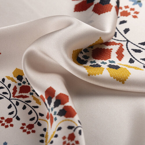 Pudra Kanaviçe Saten İpek Mendil