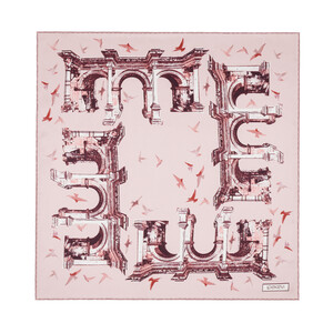 ipekevi - Pudra Üç Kapılar Saten İpek Mendil