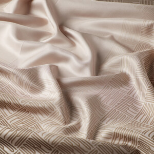 ipekevi - Pumice Stone Qufi Pattern Silk Twill Scarf (1)