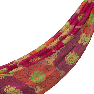 ipekevi - Puprle Peach Hydrangea Print Tencel Scarf