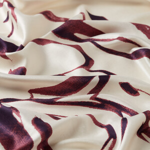 Purple Ambiance Print Silk Shawl - Thumbnail