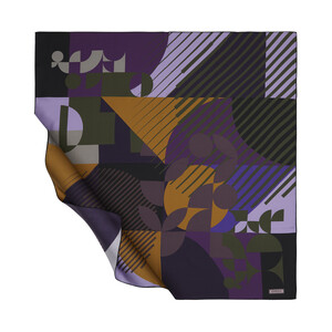 ipekevi - Purple Bauhaus Twill Silk Scarf 