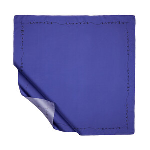 Purple Black Signature Silk Twill Scarf - Thumbnail