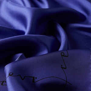Purple Black Signature Silk Twill Scarf - Thumbnail