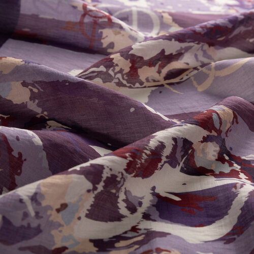 Purple Blue Arenya Print Tencel Scarf
