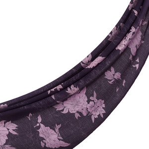 Purple Blue Azalea Print Tencel Scarf - Thumbnail