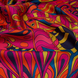 ipekevi - Purple Blue Carnival Twill Silk Scarf (1)