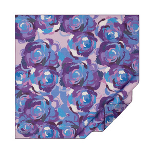 ipekevi - Purple Blue Soulful Blooms Cotton Scarf
