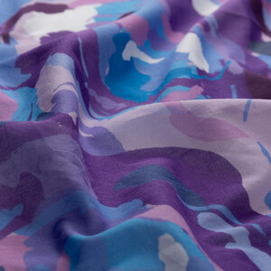 ipekevi - Purple Blue Soulful Blooms Cotton Scarf (1)